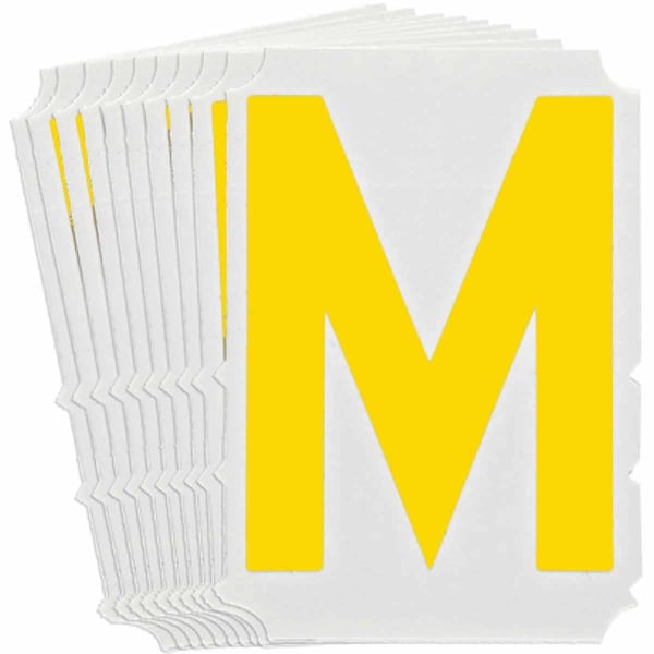 Brady Quik-Align 5150 Series Polyester 4 in Lbl Legend: M Yellow 10PK 5150P-M - main